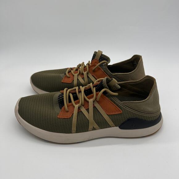 Olukai Mio Li Slip On Sneakers Green Orange Mesh Summer Shoes Men\'s size 8